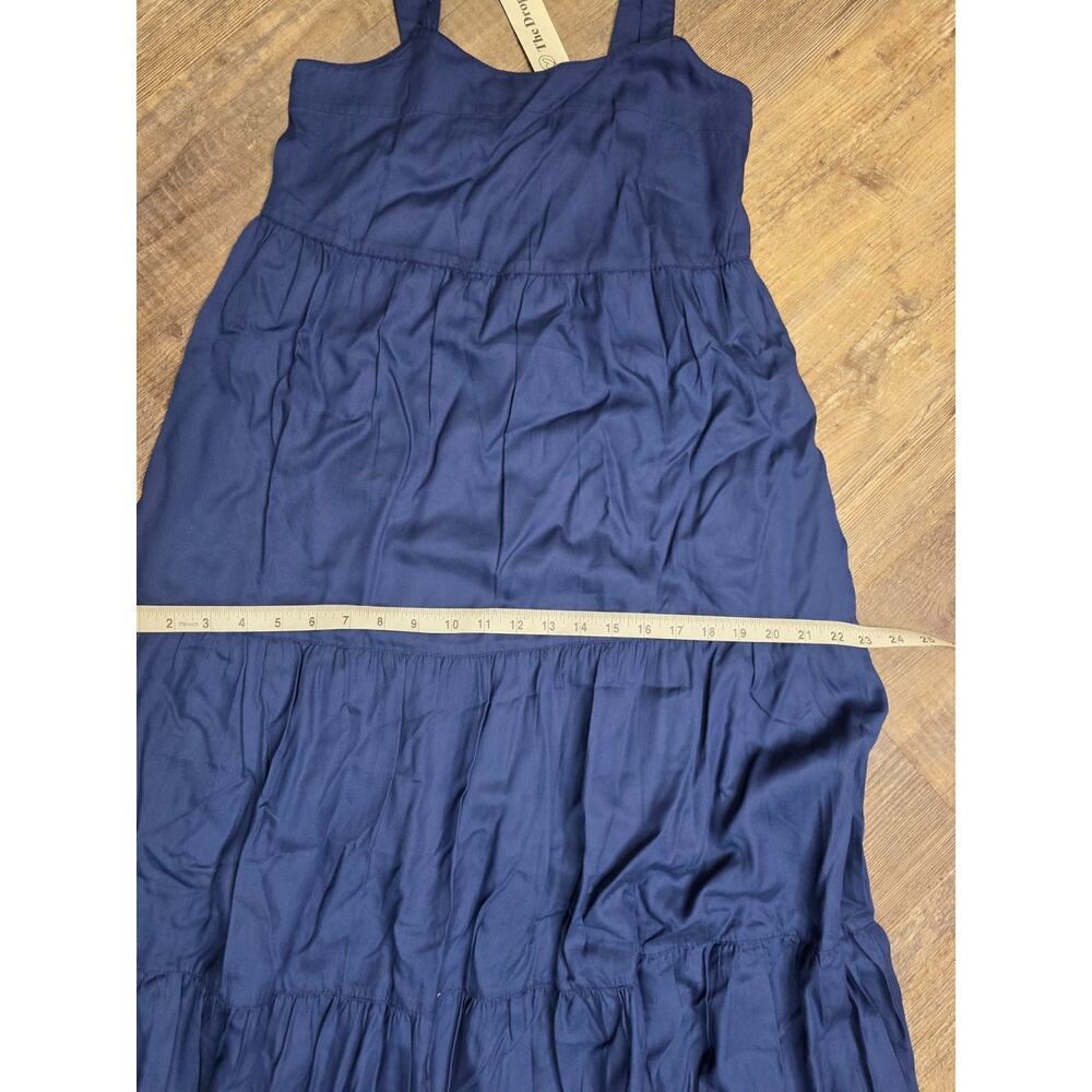 The Drop Britt Dress Navy Blue Tencel Lyocell Tiered Size XXS NWT - Picture 7 of 9